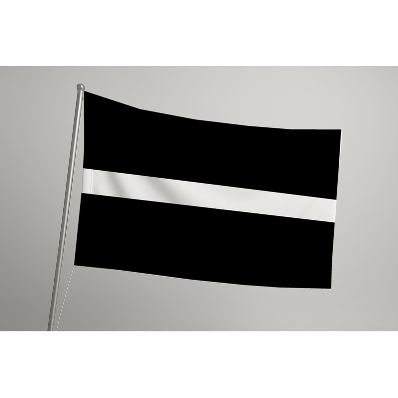 Drapeau blanc mince (fond noir) - Drapeau extérieur