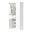 Armoire de rangement haute avec portes et tiroir - eau, facile à nettoyer, blanche pour portes de salle de bain, tiroir, tablette réglable, espace-1458117481