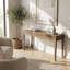 Console Elegant Light Luxury avec trois tiroirs et finition en placage de chêne, coins arrondis doux-1303679398