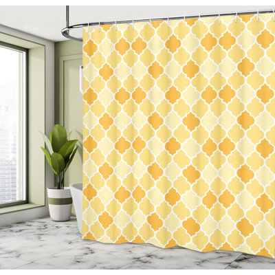 Geometric Shower Curtain with Hooks Included
