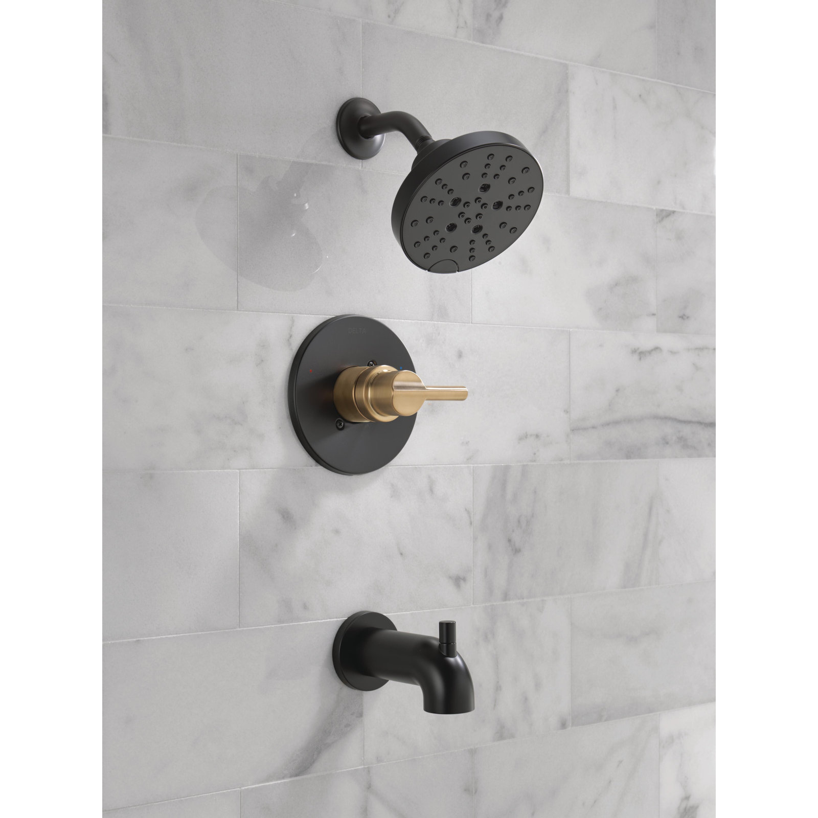 Nicoli Single-Function Tub Shower Faucet Set, Shower Trim Kit with H2Okinetic Shower Head and Valve