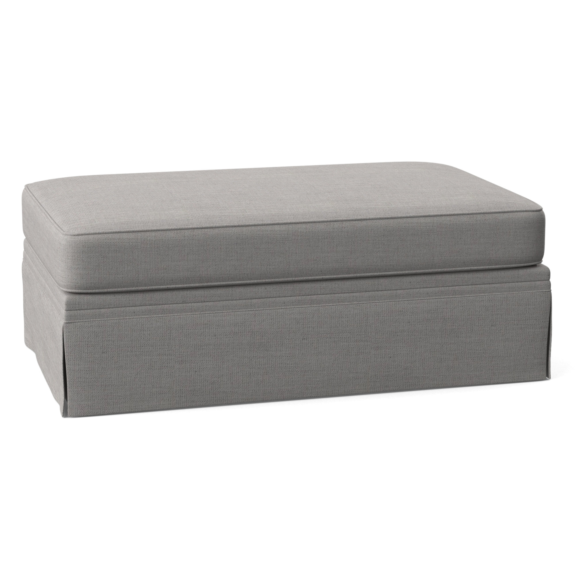 Shelby Upholstered Storage Ottoman, Cast Silver Sunbrella®