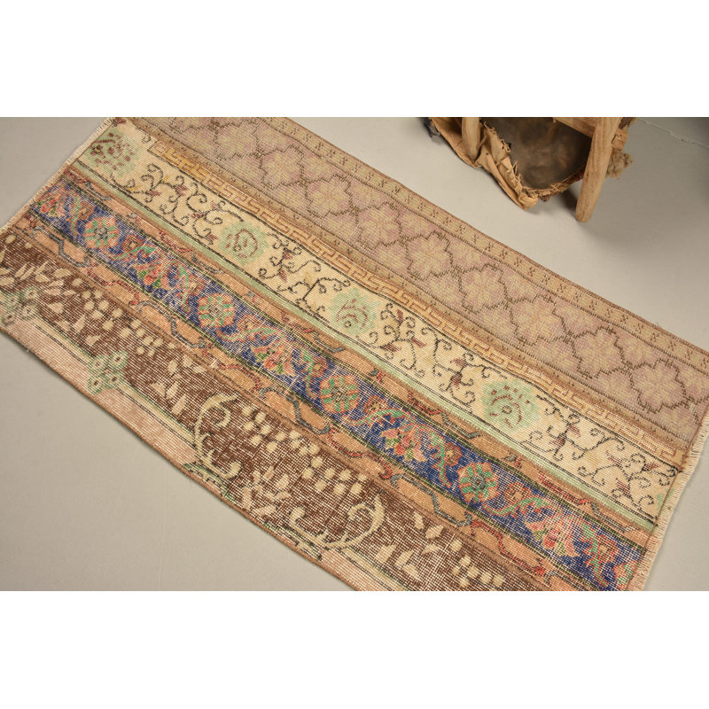 Tapis rétro, petit tapis de 2,4 pi x 4,5 pi, tapis de cuisine, tapis marocains, tapis bruns, tapis turcs