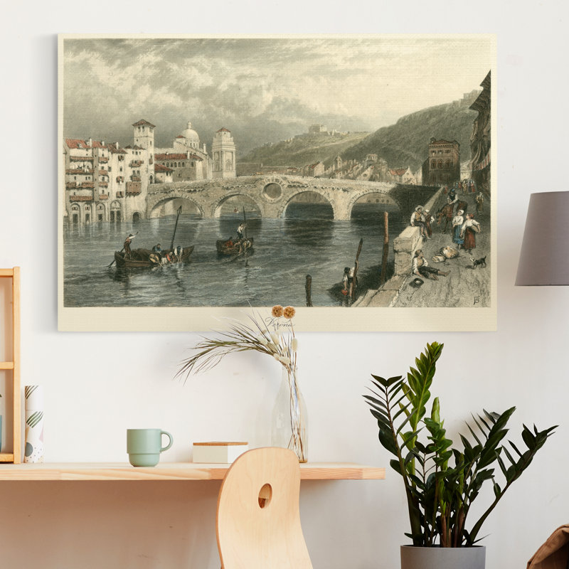 Reproduction d’art sur toile tendue, H 12 po x l 8 po x P 1 po