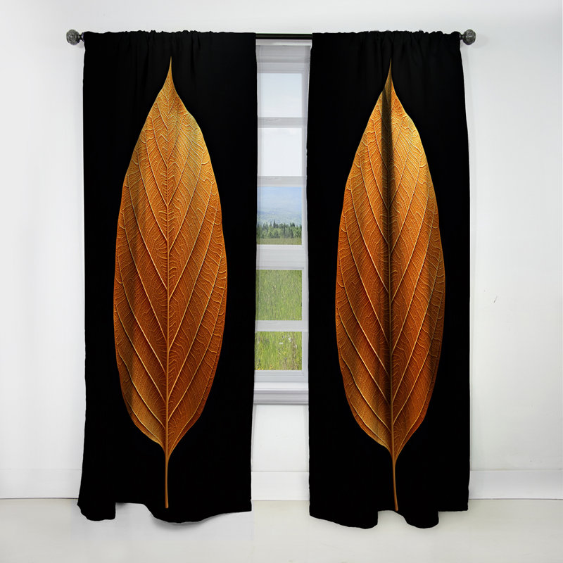 Rideau occultant en velours à motif floral et feuilles Vanourgen - 1 panneaux, L 52 po x L 120 po
