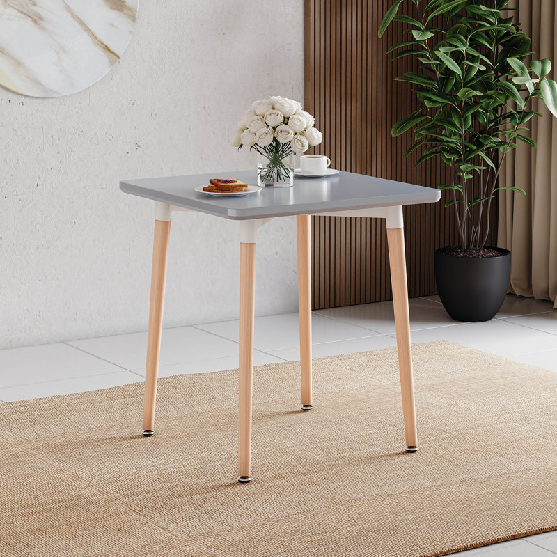 Joey Beech Solid Wood Base Dining Table, Grey