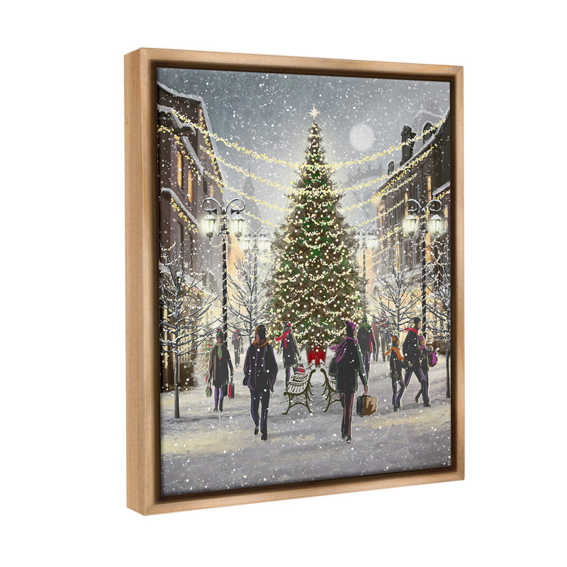 «Town Christmas Tree» par Pip Wilson sur, H 21 po x l 17 po, Brun
