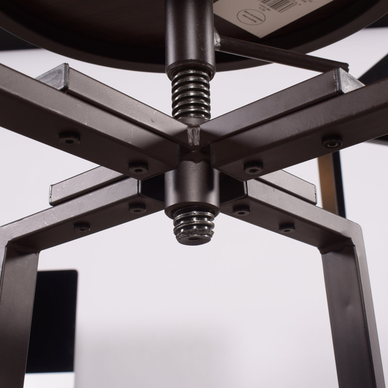 Sink Swivel Adjustable Height Counter Stool with Metal Frame, Wallnut