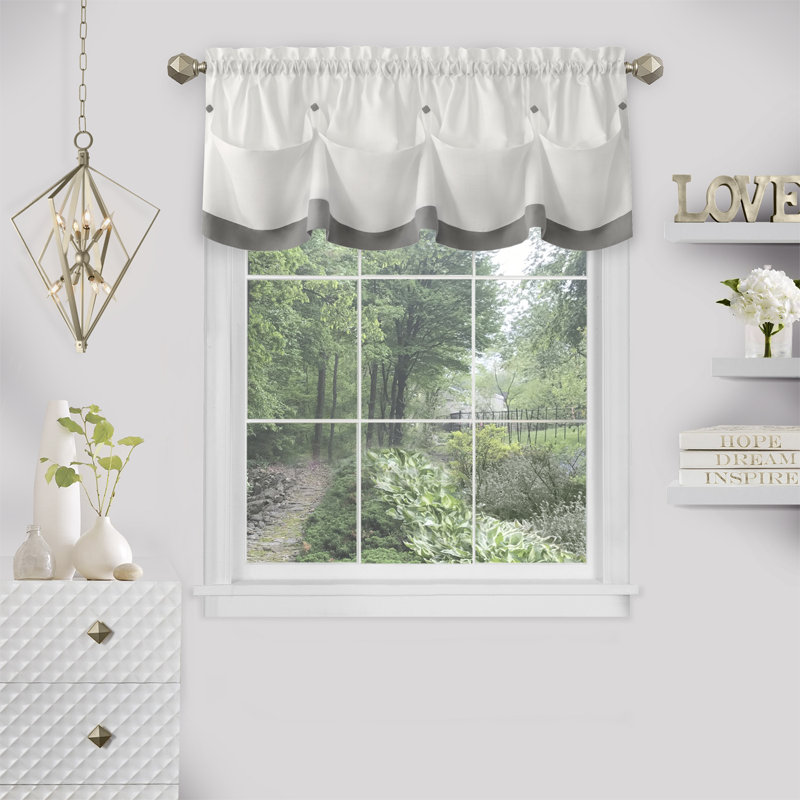 Solid Colour Tailored Kitchen Curtain, 24" H x 58" W, Lava