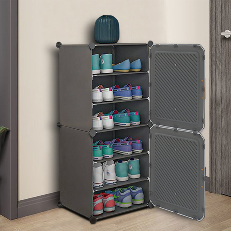 6 Pair Stackable Shoe Storage Cabinet