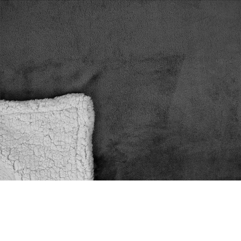 Charcoal Reversible Sherpa Fleece Throw Blanket 50" x 60"