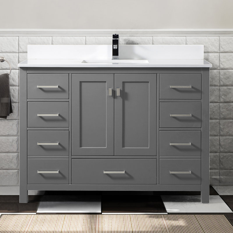 Ensemble de meuble-lavabo simple 49 po Mccaslin, Gris