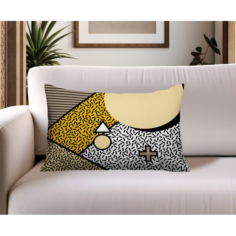 Coussin lombaire réversible intérieur / extérieur Zestra, Rectangle H 18 po x l 25 po, Jaune