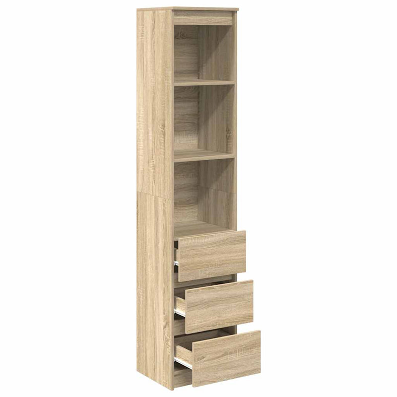 Highboard 37.5X35x180 Cm Engineered Wood, Sonoma Oak
