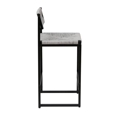 Set of 2 Hand Weave Bar Stools with Back Counter Height Bar Chairs Paper Rope Woven Dining Stool for Kitchen, Home & Office