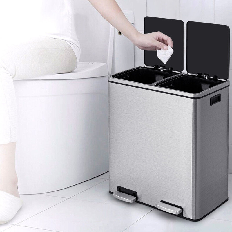 Step On Recycling Bin - 60L, Silver