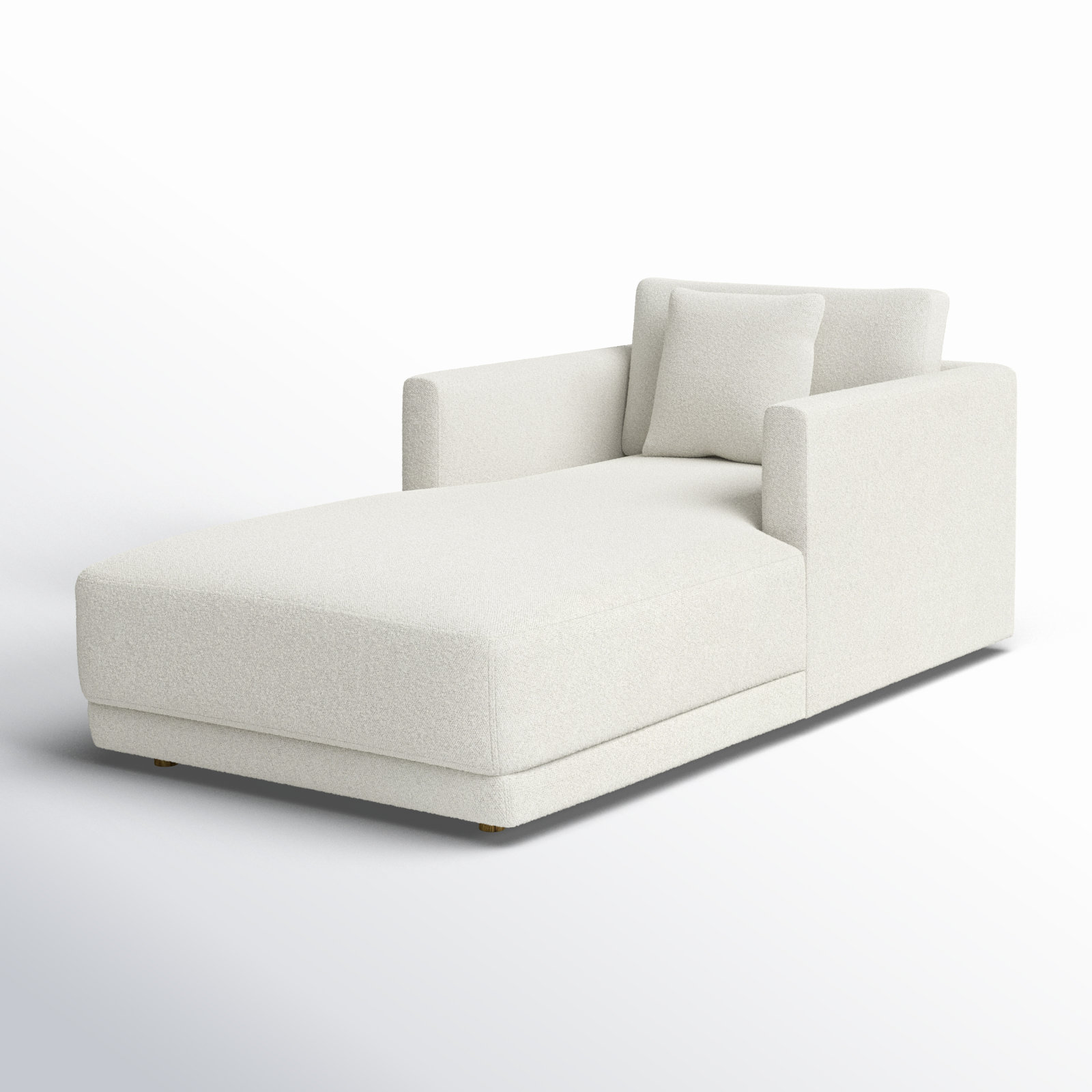 Vervino Upholstered Chaise Lounge, Oyster Boucle