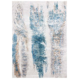 Abstract Area Rug in Green