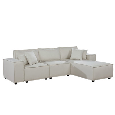 104" Sofa With Reversible Chaise In Linen
