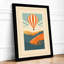 Hot Air Balloon Over Hills Retro - Framed Print-2005798035-2005798038