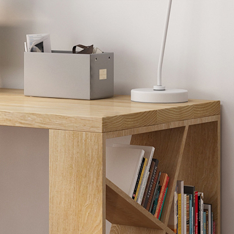 Bureau rectangulaire en bois massif Burlywood, H 29,53 po x l 55,12 po x P 27,56 po