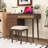 Vantiy Desk with Mirror, LED Lights, Drawers and Compartments