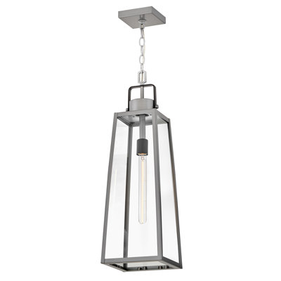 Hugh Large Outdoor Chain-Hung Lantern with Clear Glass