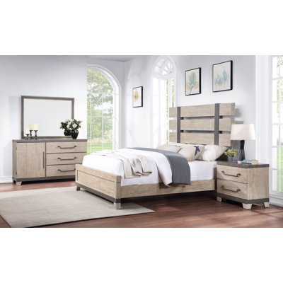 Chadha 4 Piece Acacia Solid Wood Bedroom Set