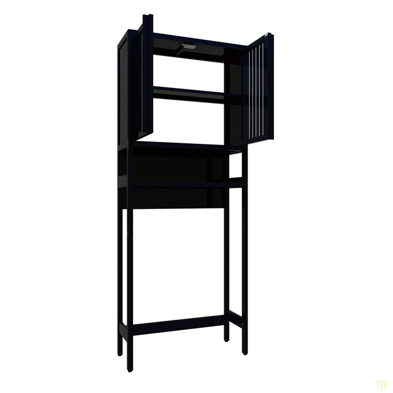 Toilet Storage Rack, Independent Bathroom, Laundry Room, Space Saving, Beige/Black/Gray