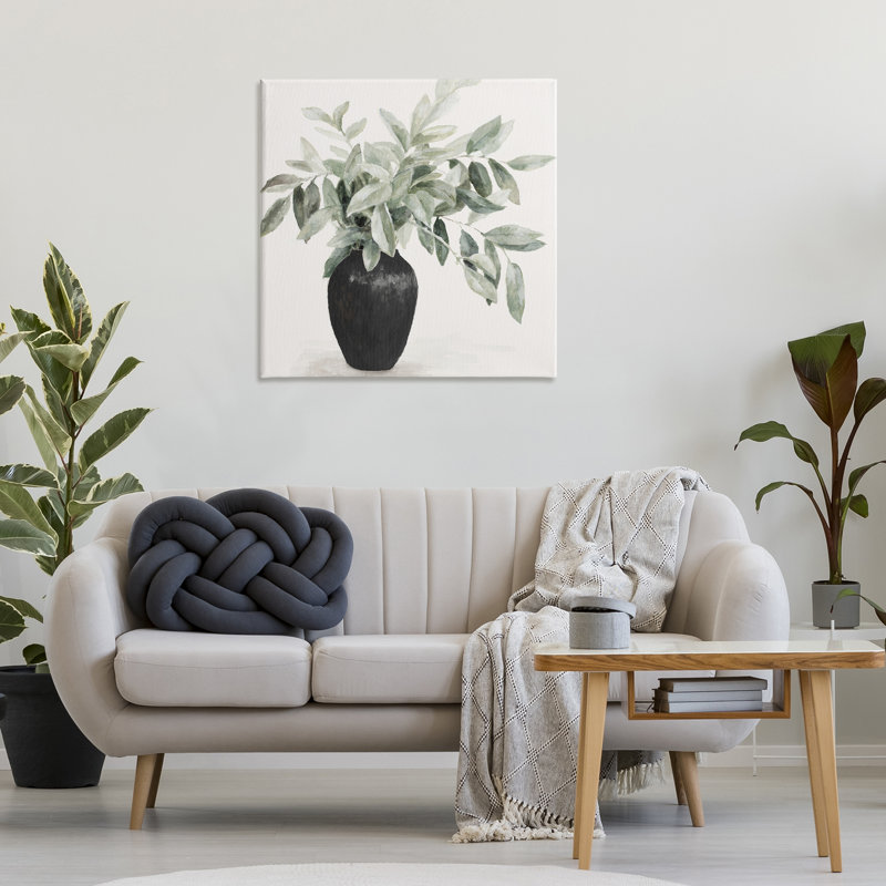 Plante dans un vase noir, art mural par Lanie Loreth, H 30 po x l 30 po