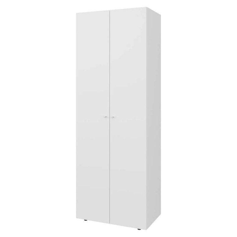 Grande armoire-penderie blanche à 2 portes, Blanc