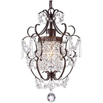 Connie Crystal Pendant In Rustic Iron Frame Finish.16.2"h X 10.6" Diameter