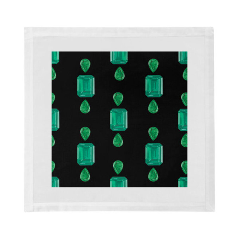 Gem Cotton Blend Square Napkins, Black
