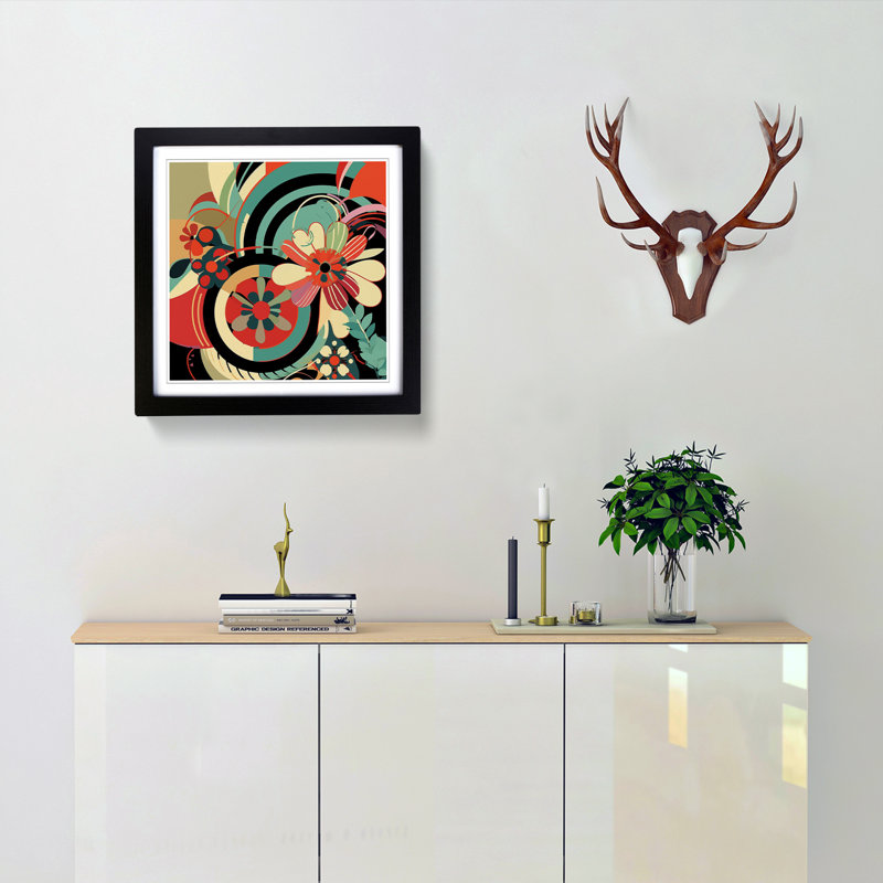 Single Picture Frame Print on Wood, Black