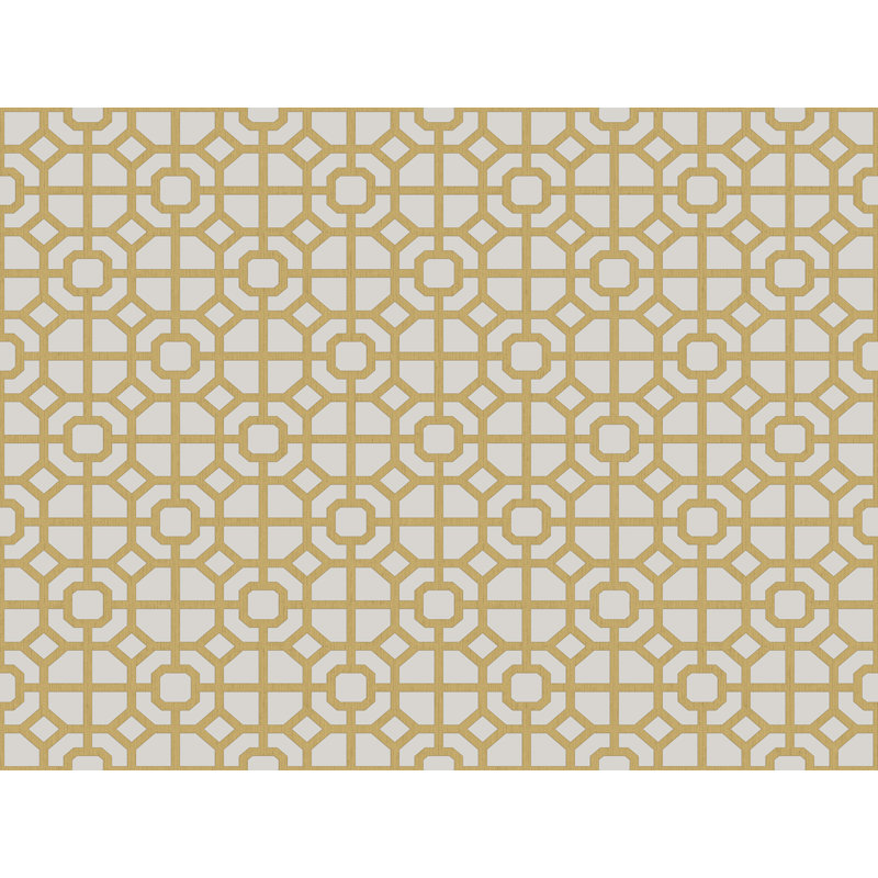 Laughlin Geometric Lattice 10.05M X 53Cm Matte Wallpaper Roll, Yellow