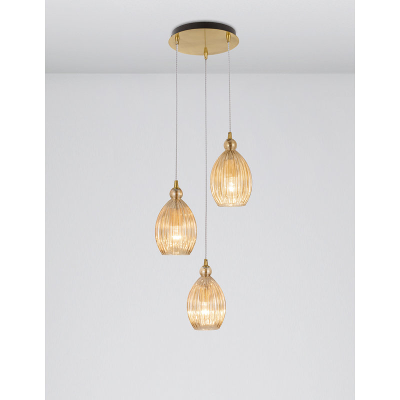 3 - Light Brass Cluster Pendant
