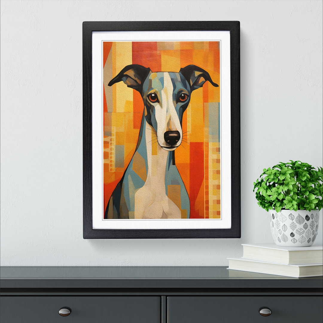 Greyhound No.4 - Single Picture Frame Print on Wood