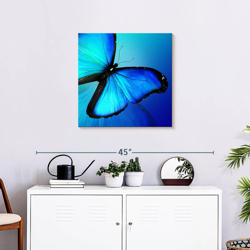 Brampt Glowing Morpho Butterfly, 24" H x 24" W