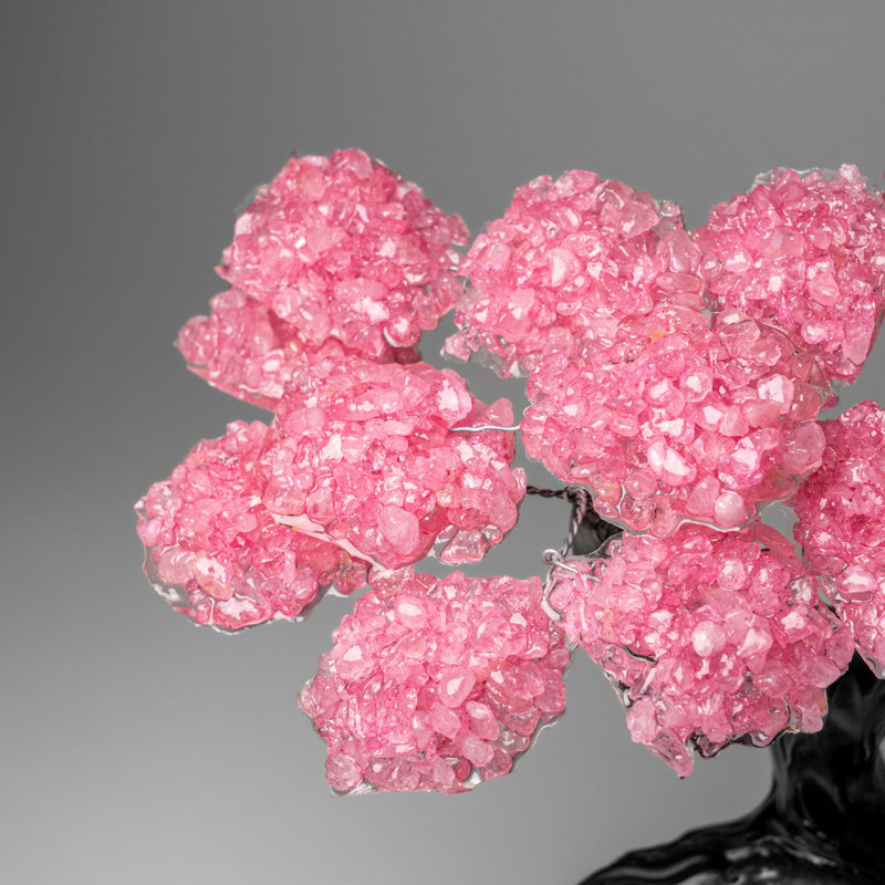 Custom - Genuine Rose Quartz Clustered Gemstone Tree On Amethyst Geode Matrix (The Love Tree)
