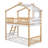 Elevare Bunk Bed With Roof And Window, Pinewood And MDF-1736293081