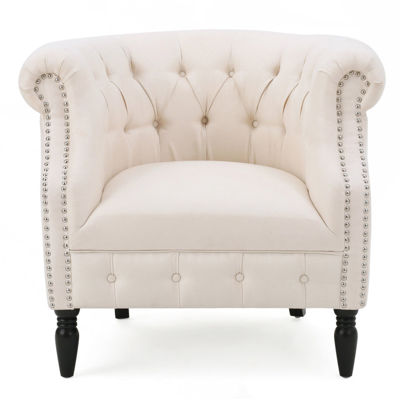 Fauteuil club, Tissu beige