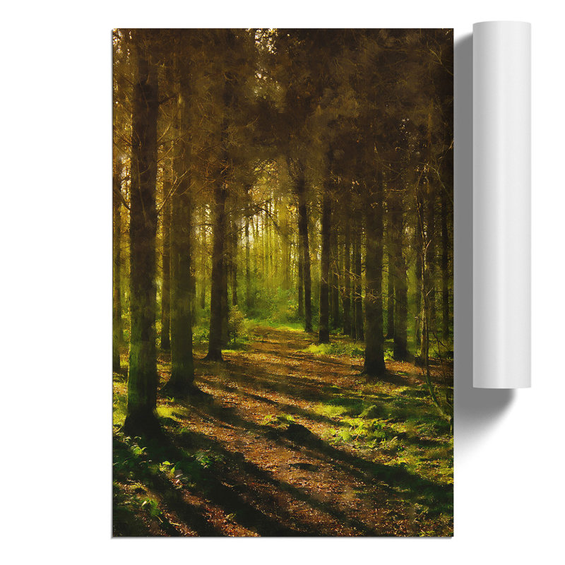 Sunlight Forest Painting - Frameless Print, 30cm H x 21cm W x 0.1cm D