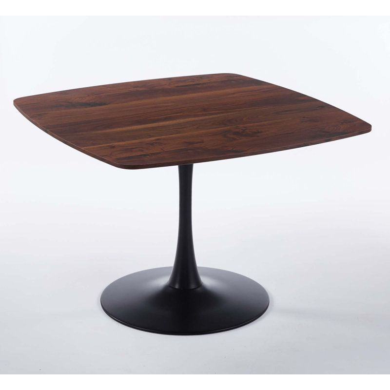 42.12" Square Dining Table, Walnut, Black