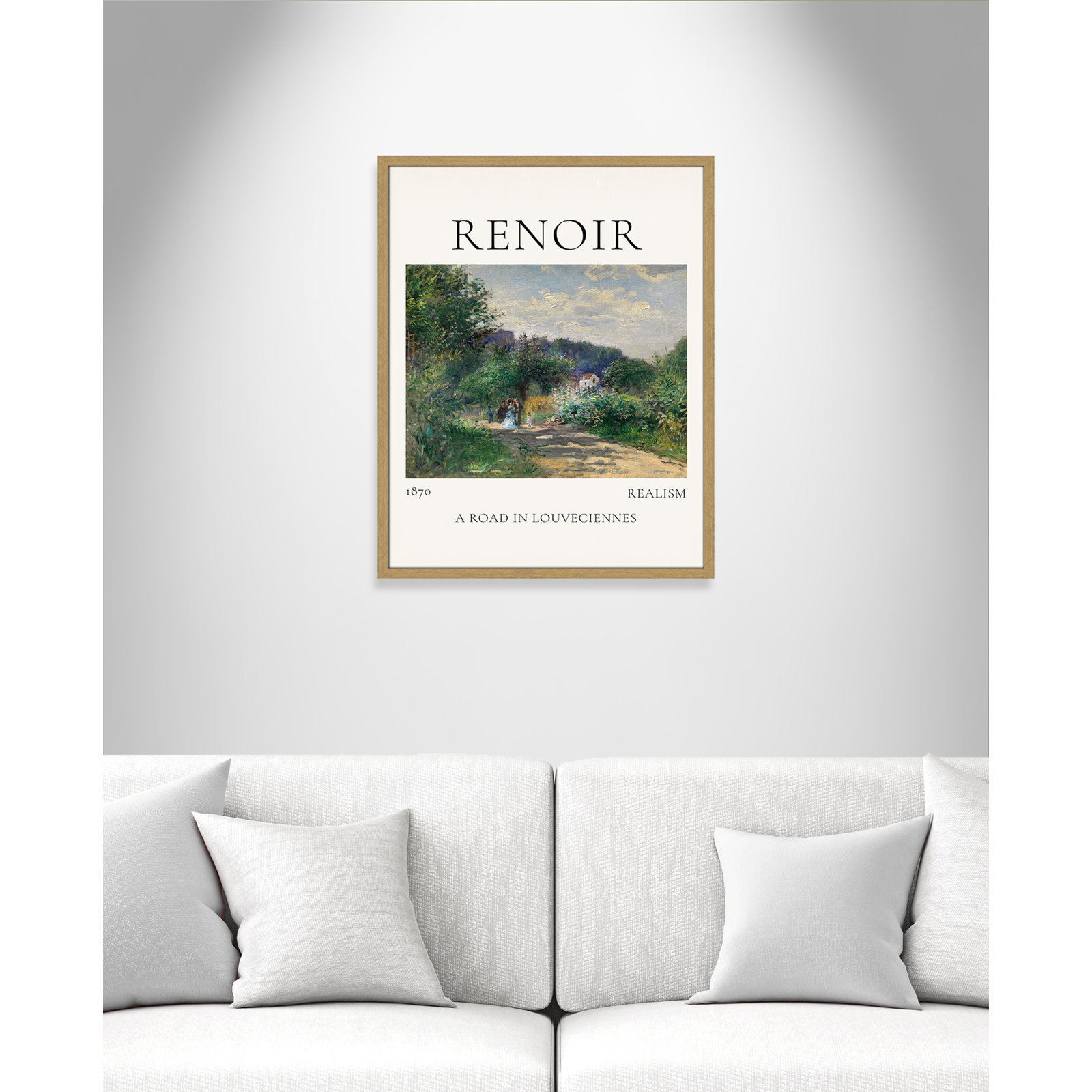 Rocchetto "A Road in Louveciennes" Print, Natural Single Picture Frame, No, 29.5" H x 23.5" W x 0.75" D