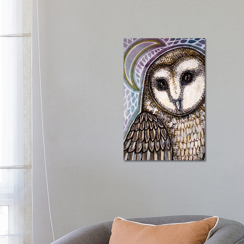 Crescent Moon And Owl by Lynnette Shelley - Wrapped Canvas Gallery-Wrapped Canvas Giclée