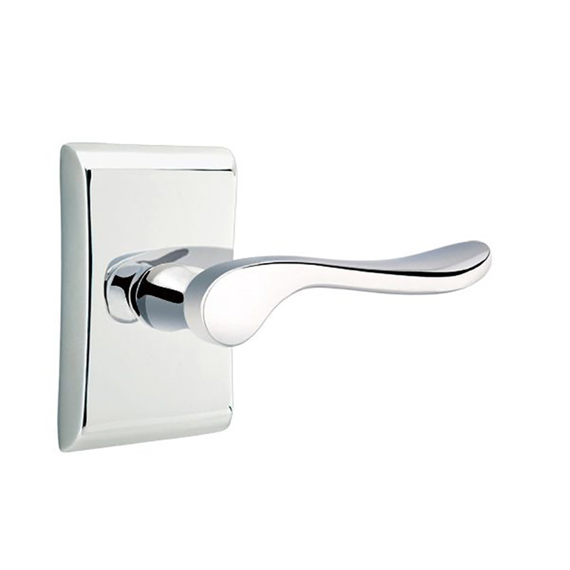 Poignée de porte avec rosette Lucerne, Gauche, Chrome brillant