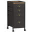 Classeur à 4 tiroirs à roulettes avec roulettes, armoire de rangement verticale en tissu MDF, organiseur mobile sous le bureau pour documents de format A4 et lettre pour le bureau à domicile, noir