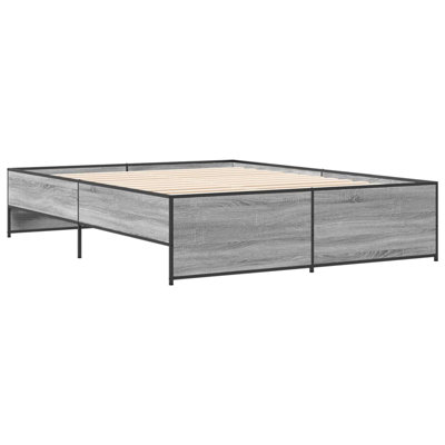 Vidaxl Bed Frame Engineered Wood And Metal