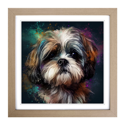 Shih Tzu Digital - Framed Print