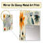 Vert et jaune rétro Bouquet Revival - grand miroir éclectique, miroir mural décoratif Boho, impression d'art en métal-1339183989